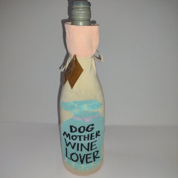 Bottle Cover -Dog Mother- 3.50" x 11.25" Fits 750mL to 1.5L- Pink & Yellow - PBK - Picture 5 of 7